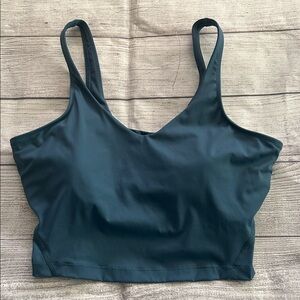 CRZ YOGA Butterluxe Longline Sports Bra V Neck Padded Workout Bra Tank Sz L